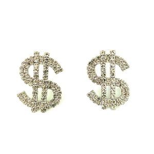 Crystal Dollar Stud Earrings for Women.
